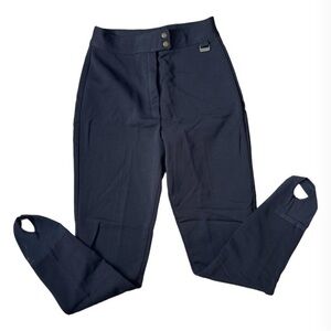 Edelweiss Black Stirrup Ski Pants Nylon/Wool/Lycra Size 12